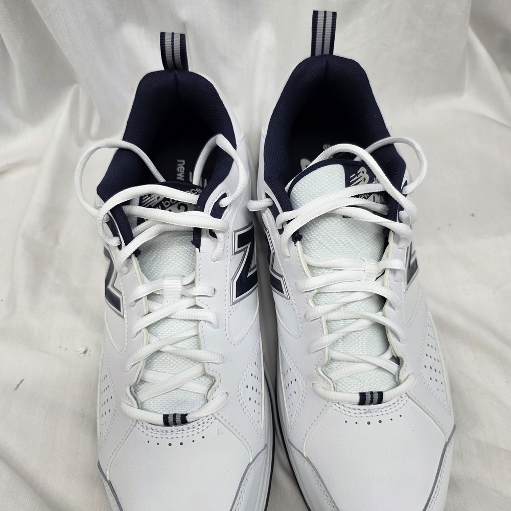 New Balance White and Navy Men's Athletic Sneakers - Picture 2 of 10